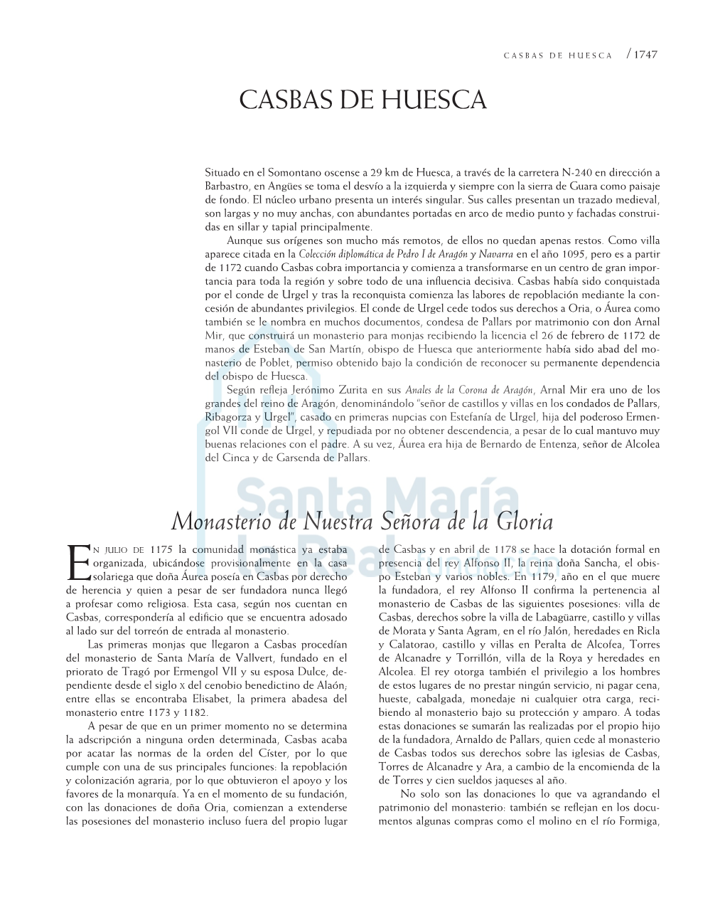 Casbas De Huesca / 1747 Casbas De Huesca