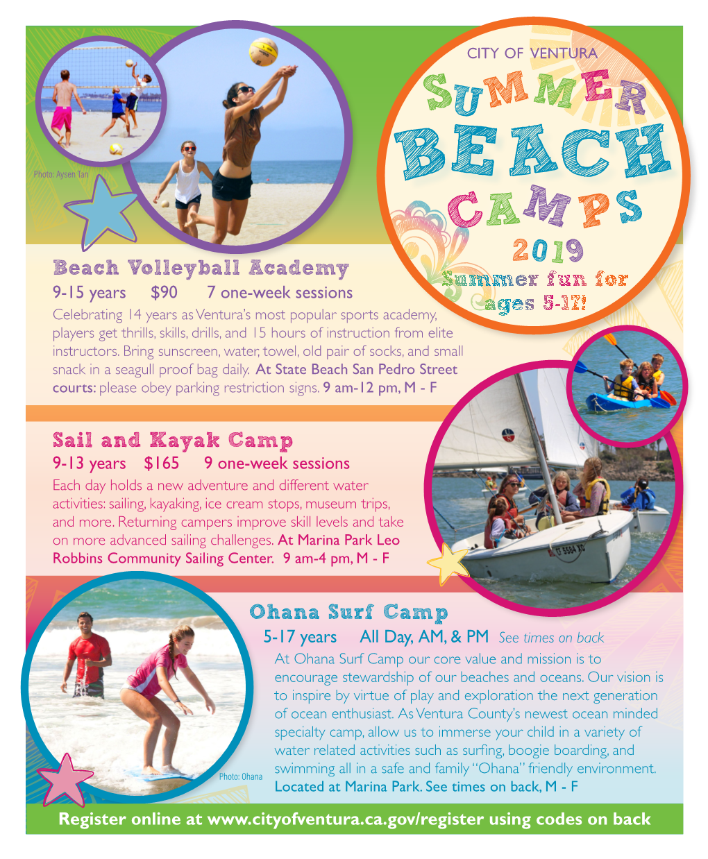 Ohana Surf Camp Sail and Kayak Camp Sail a Beach Volleyball Academy Beach