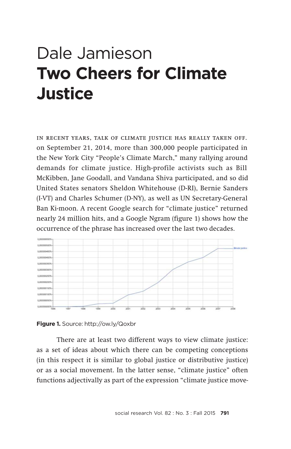 Dale Jamieson Two Cheers for Climate Justice