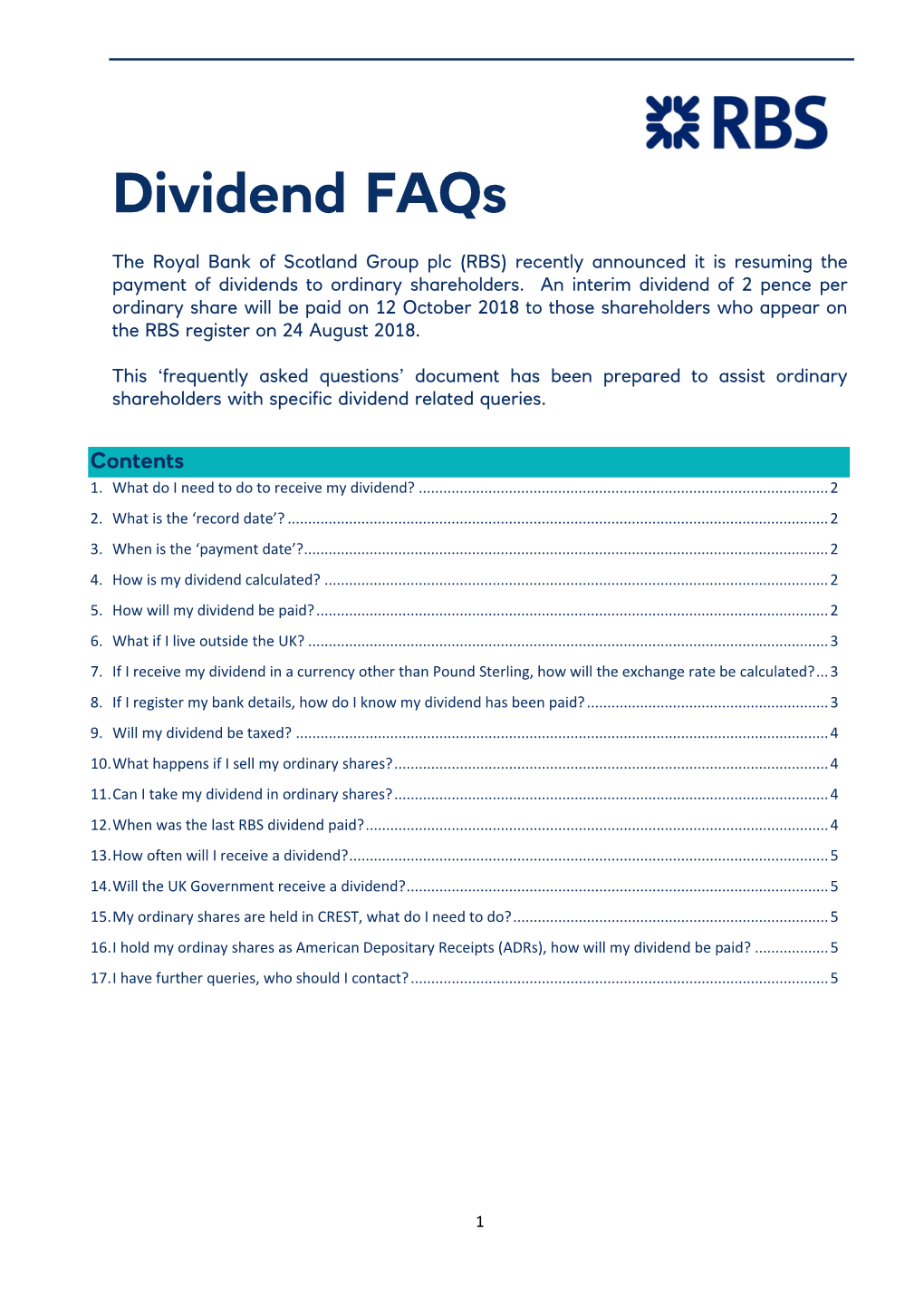 Dividend Faqs