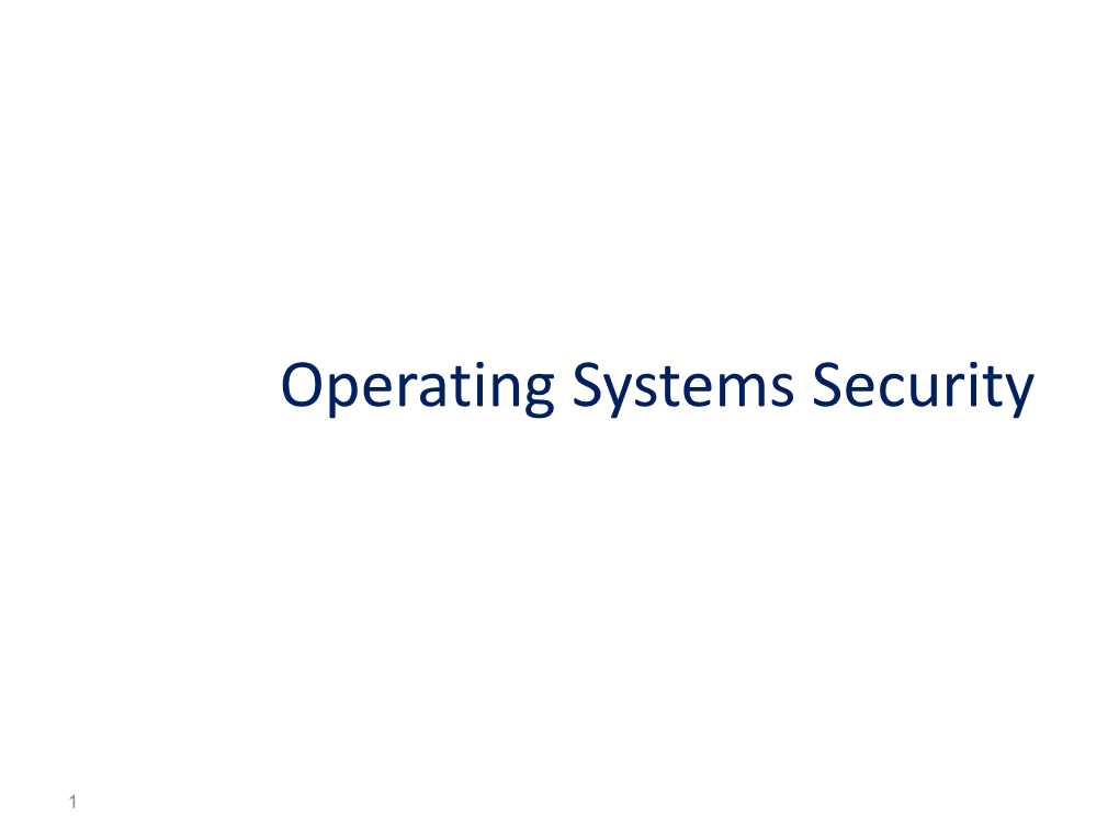 Operating Systems Security