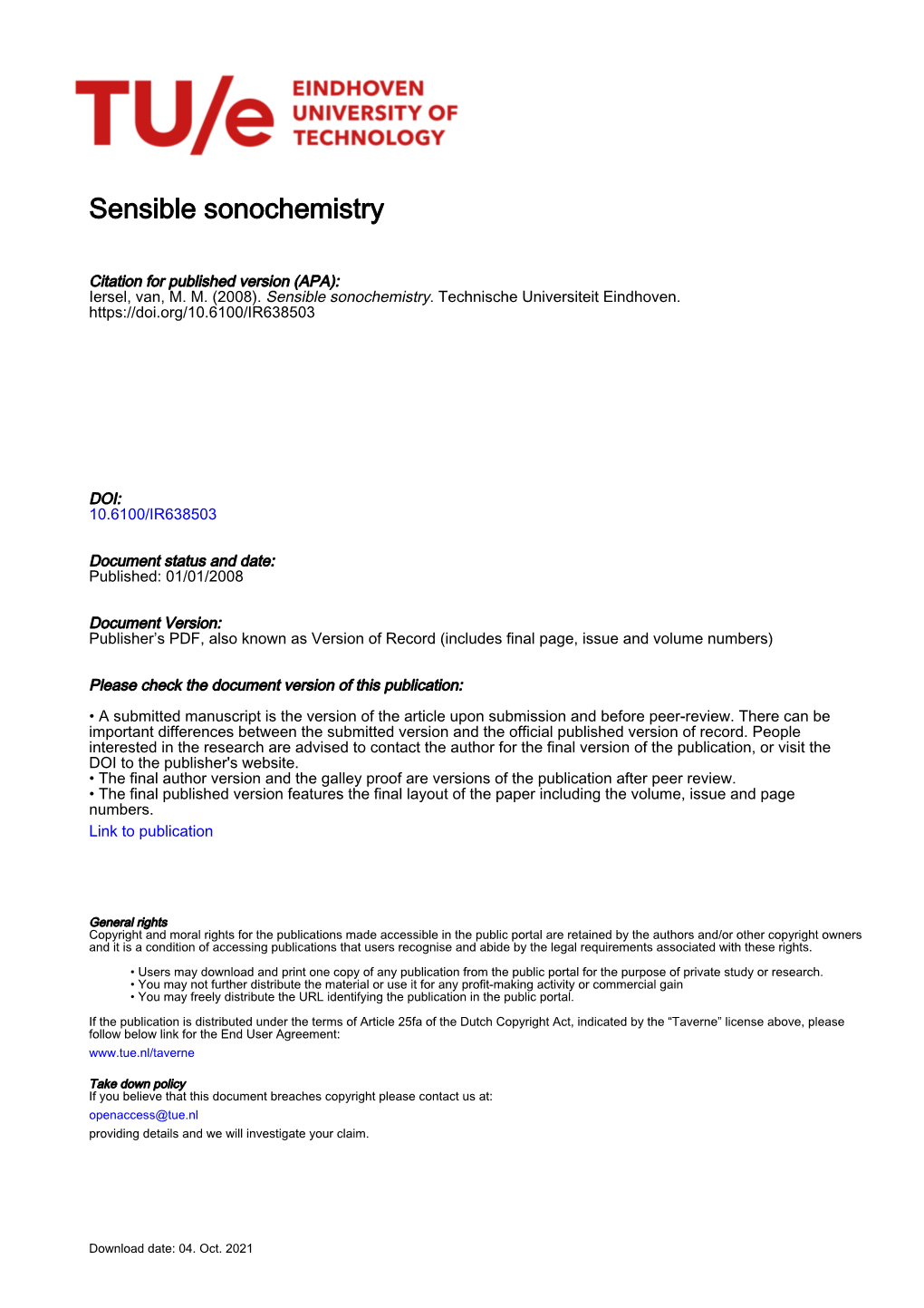 Sensible Sonochemistry