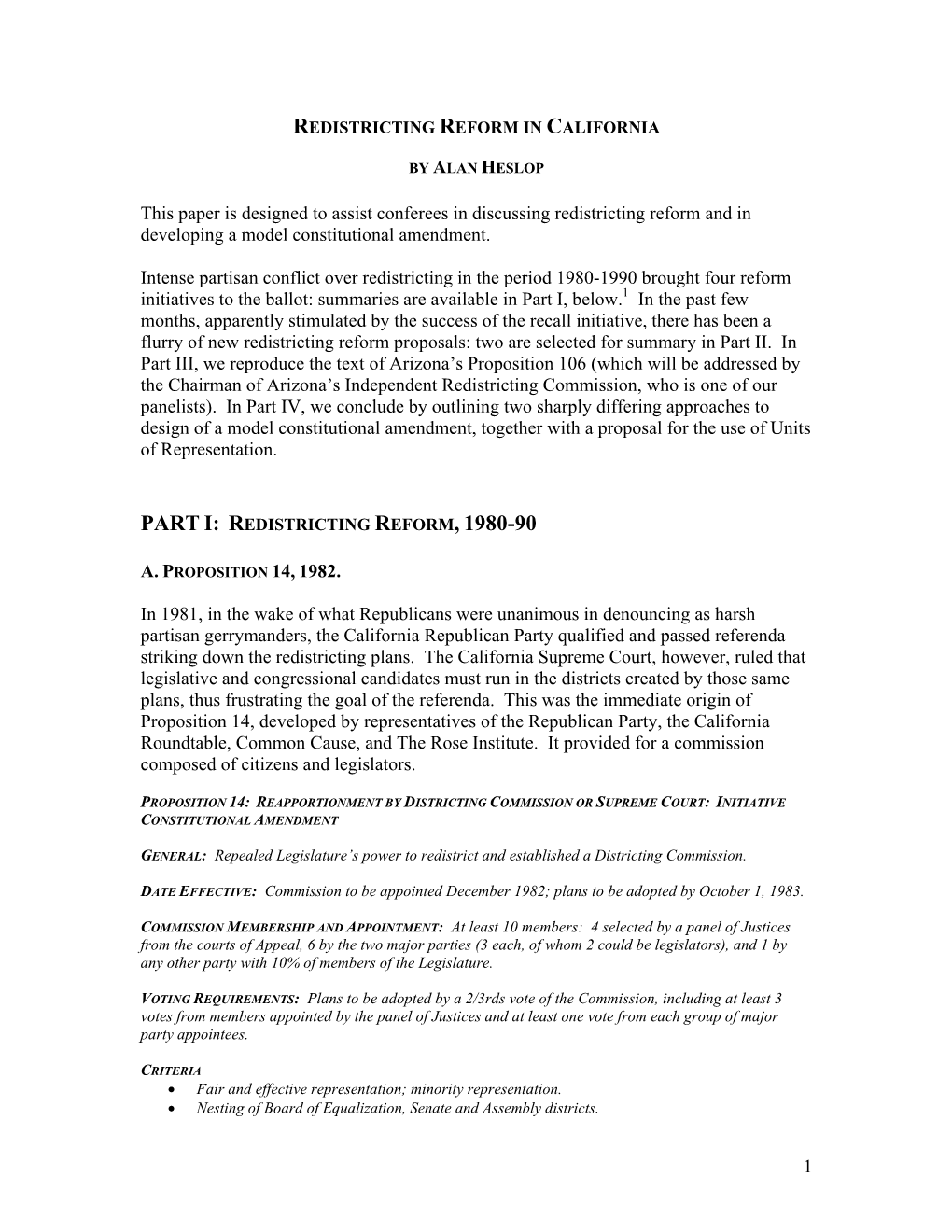 Redistricting Reform in California