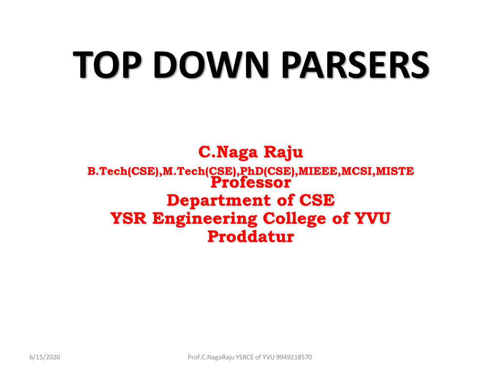 Types of Parse Trees