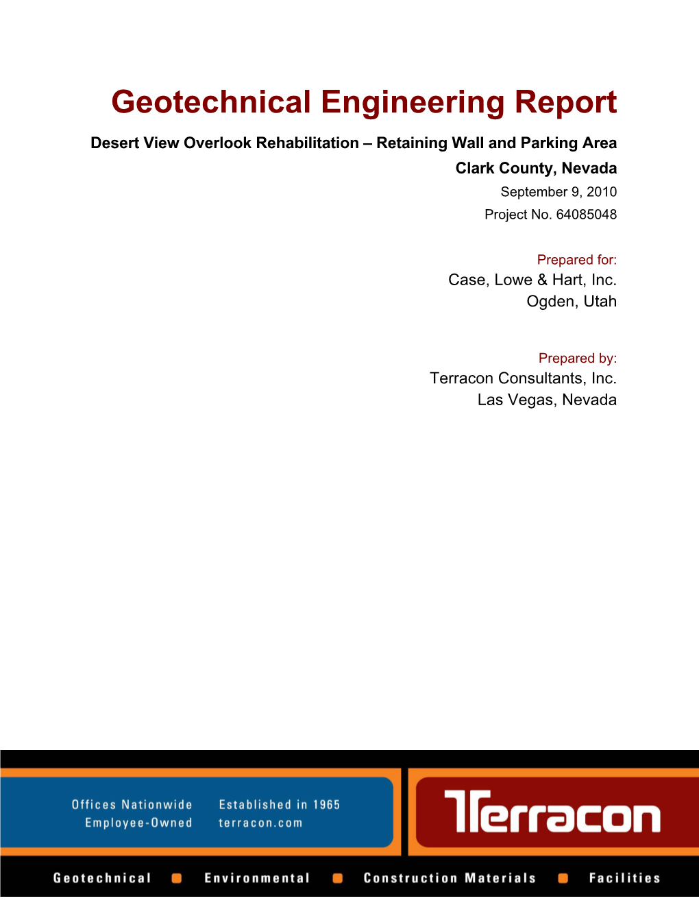 Geotechnical Engineering Report