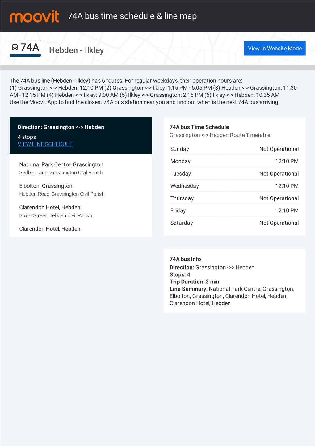 74A Bus Time Schedule & Line Route