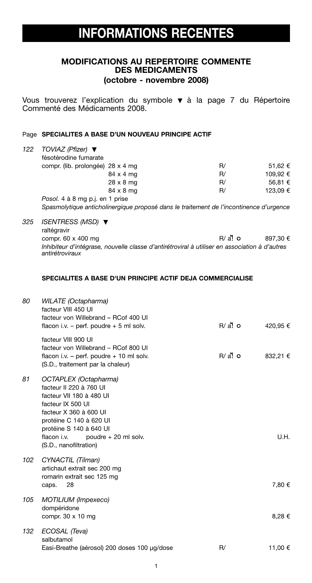 Principaux Changements Dans Le Répertoire