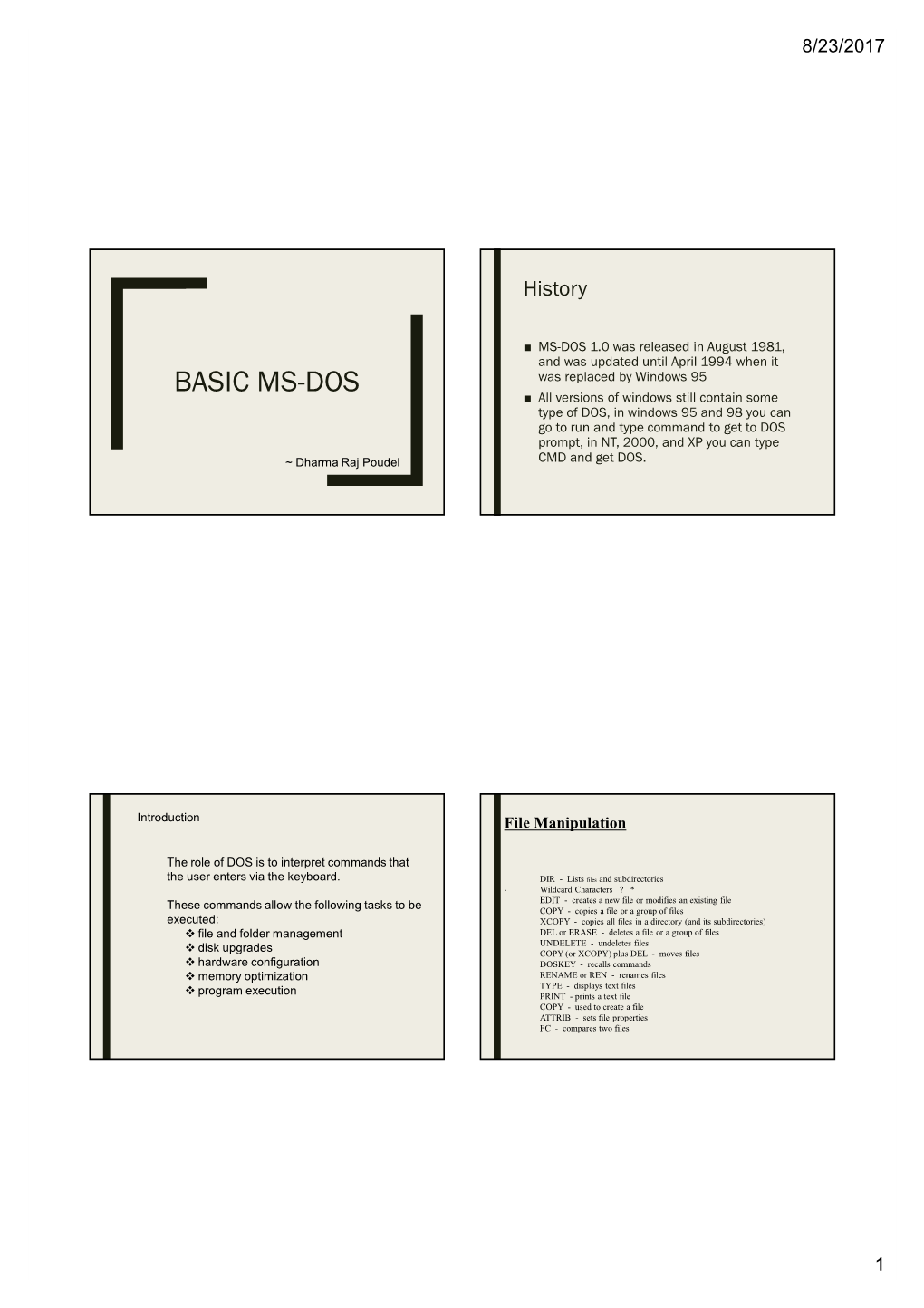 Basic Ms-Dos