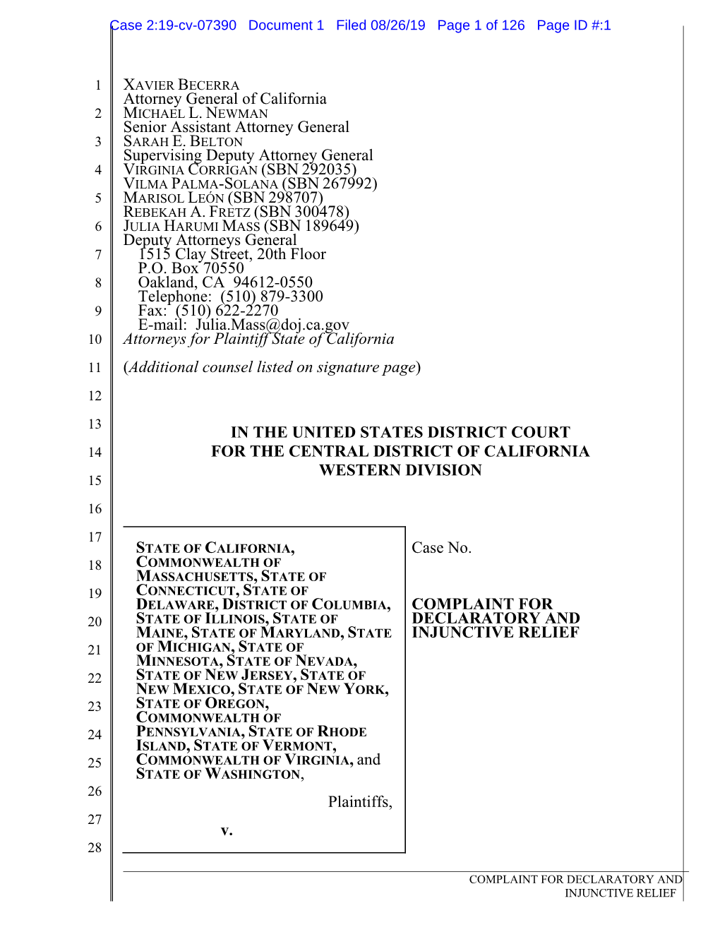 California Et Al V. Mcaleenan