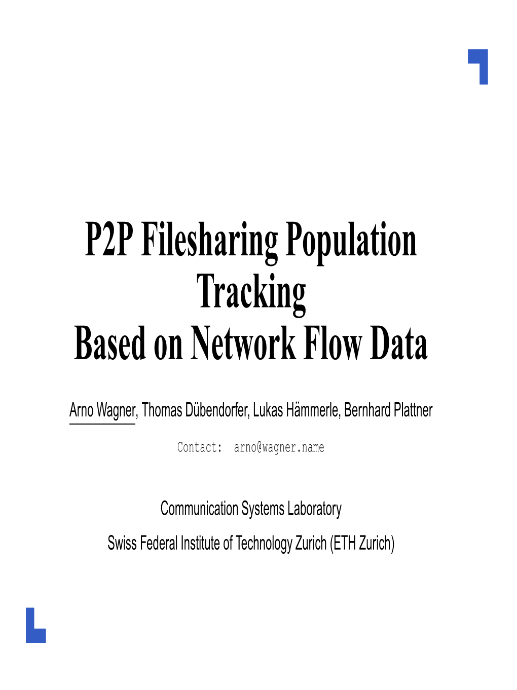 P2P Filesharing Population Tracking Based on Network Flow Data