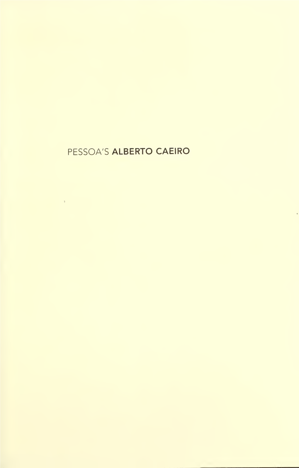 Pessoa's Alberto Caeiro