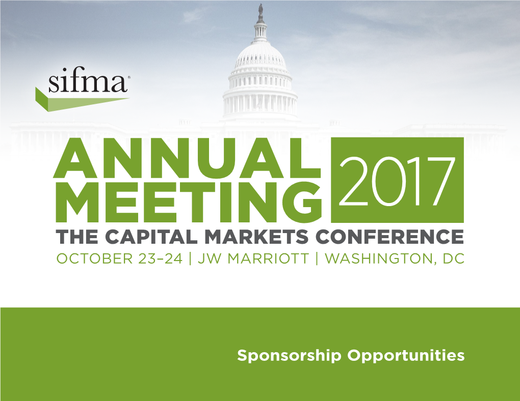 The Capital Markets Conference October 23–24 | Jw Marriott | Washington, Dc
