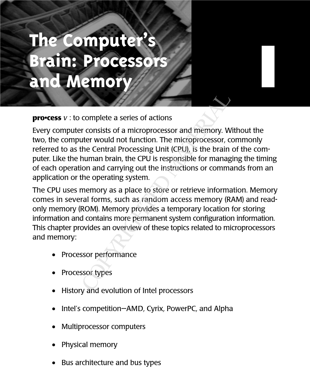 Powerpc, and Alpha • Multiprocessor Computers • Physical Memory • Bus Architecture and Bus Types 4277C01.Qxd 5/3/03 8:47 AM Page 2