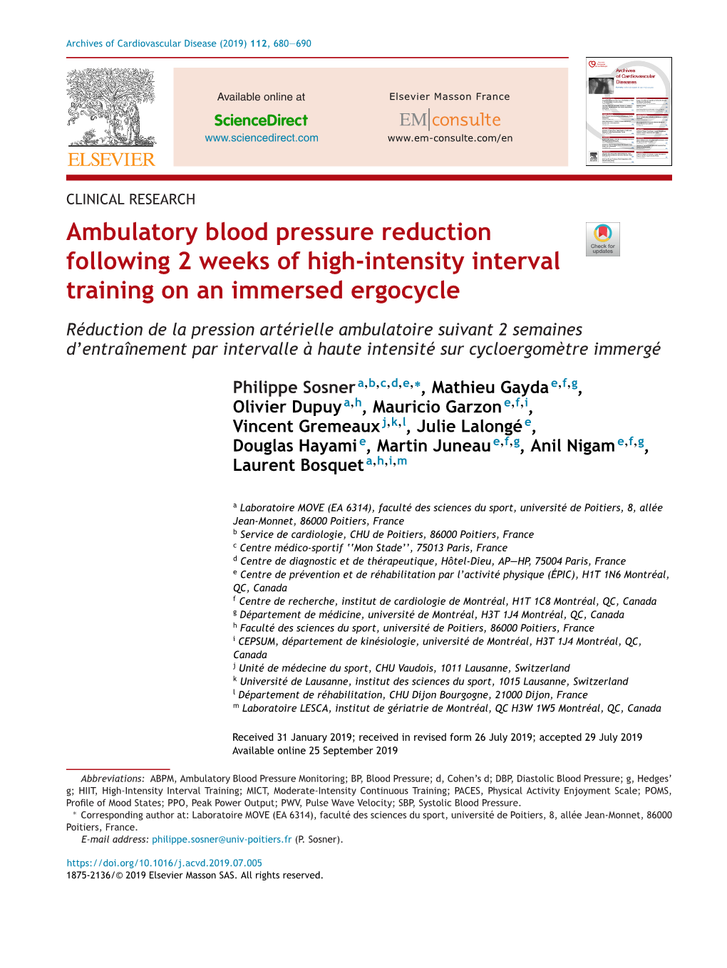 Ambulatory Blood Pressure Reduction Following 2 Weeks of High-Intensity