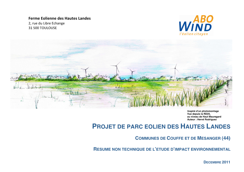 Projet De Parc Eolien Des Hautes Landes