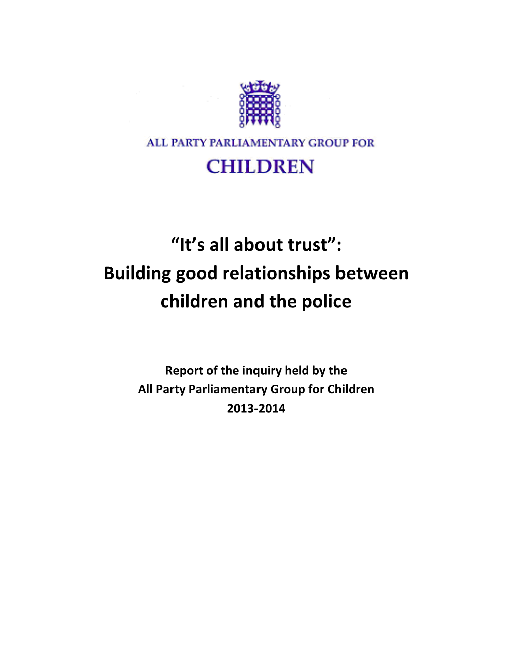 Building Good Relationships Between Children and the Police