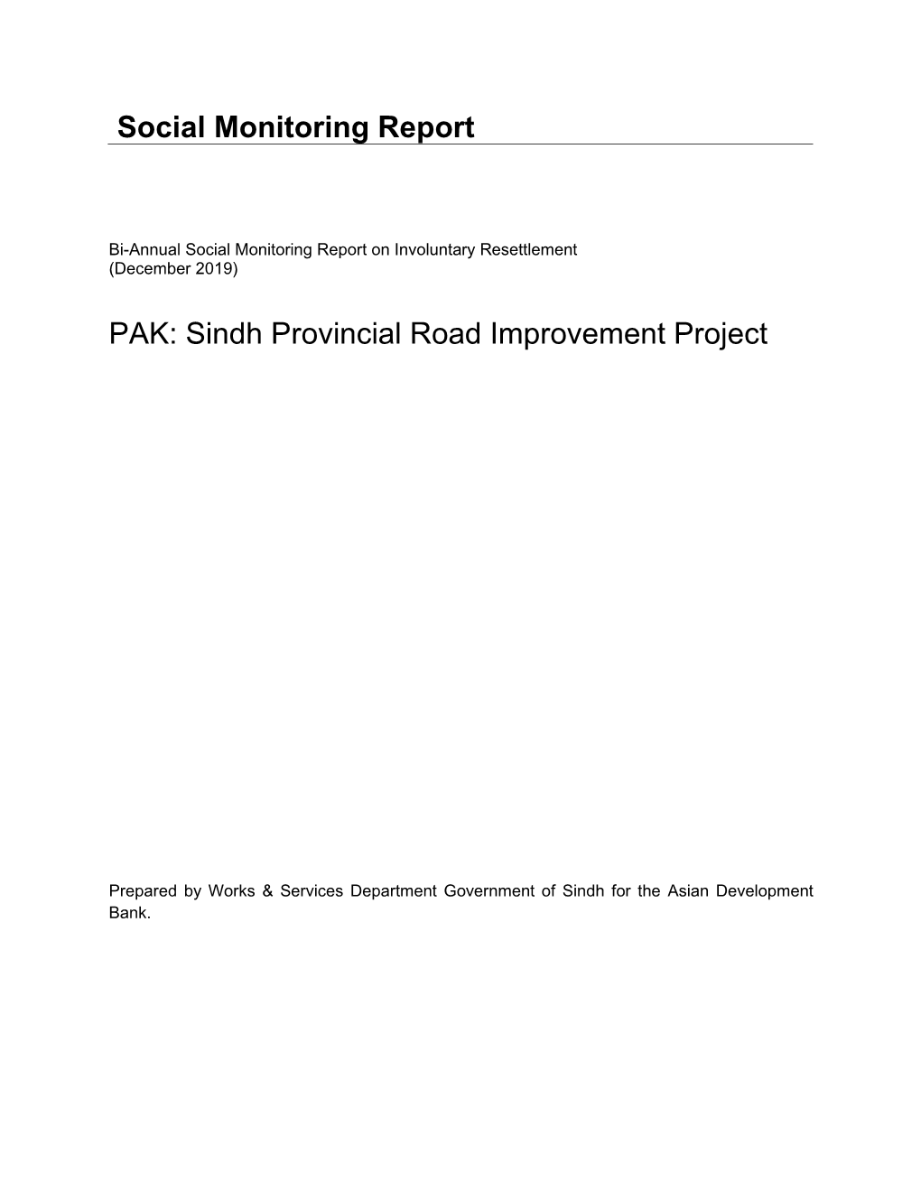 Sindh Provincial Road Improvement Project