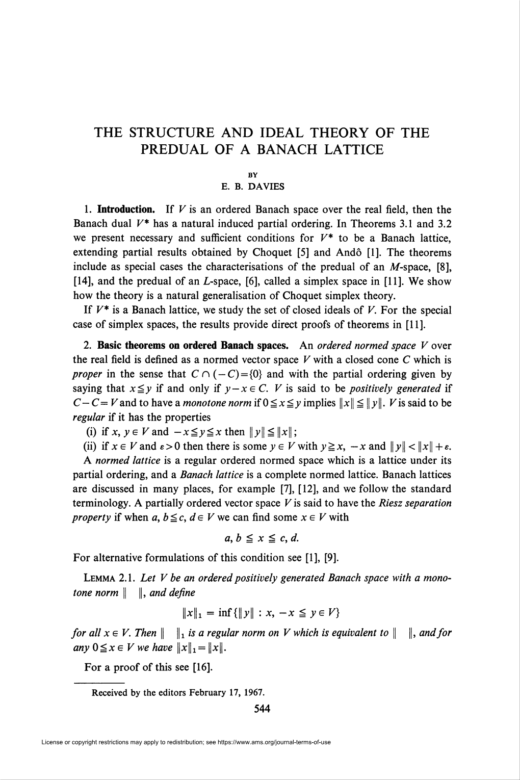 The Structure and Ideal Theory of the Predual of a Banach Lattice