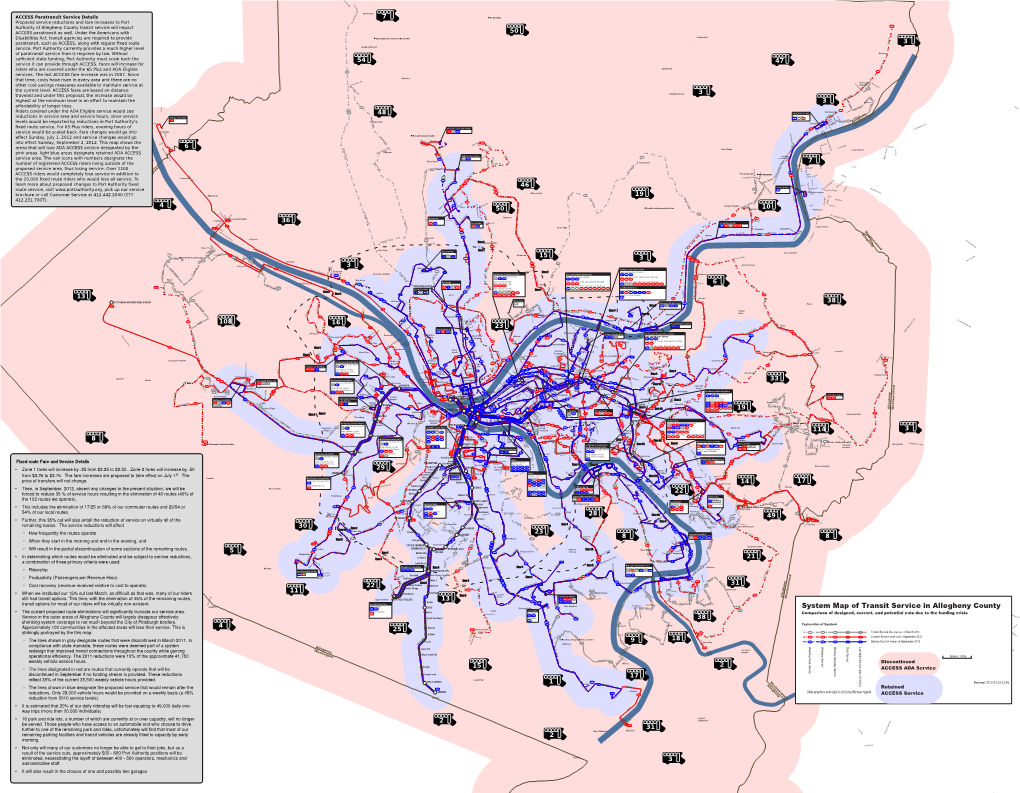 System Map of Transit Service in Allegheny County