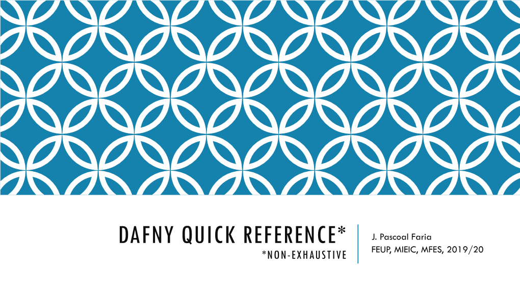 Dafny Quick Reference* J