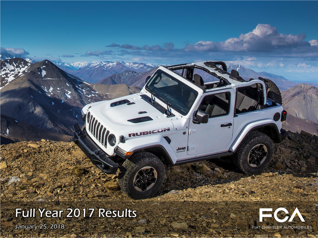 • Full Year 2017 Results • January 25, 2018