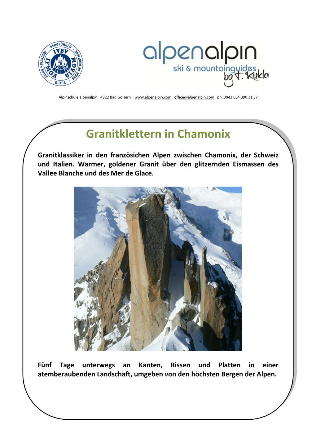 Granitklettern in Chamonix