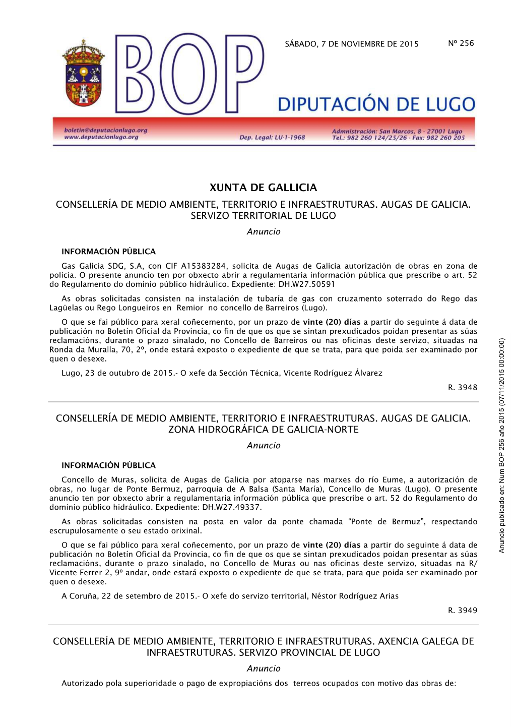 Xunta De Gallicia Consellería De Medio Ambiente, Territorio E Infraestruturas