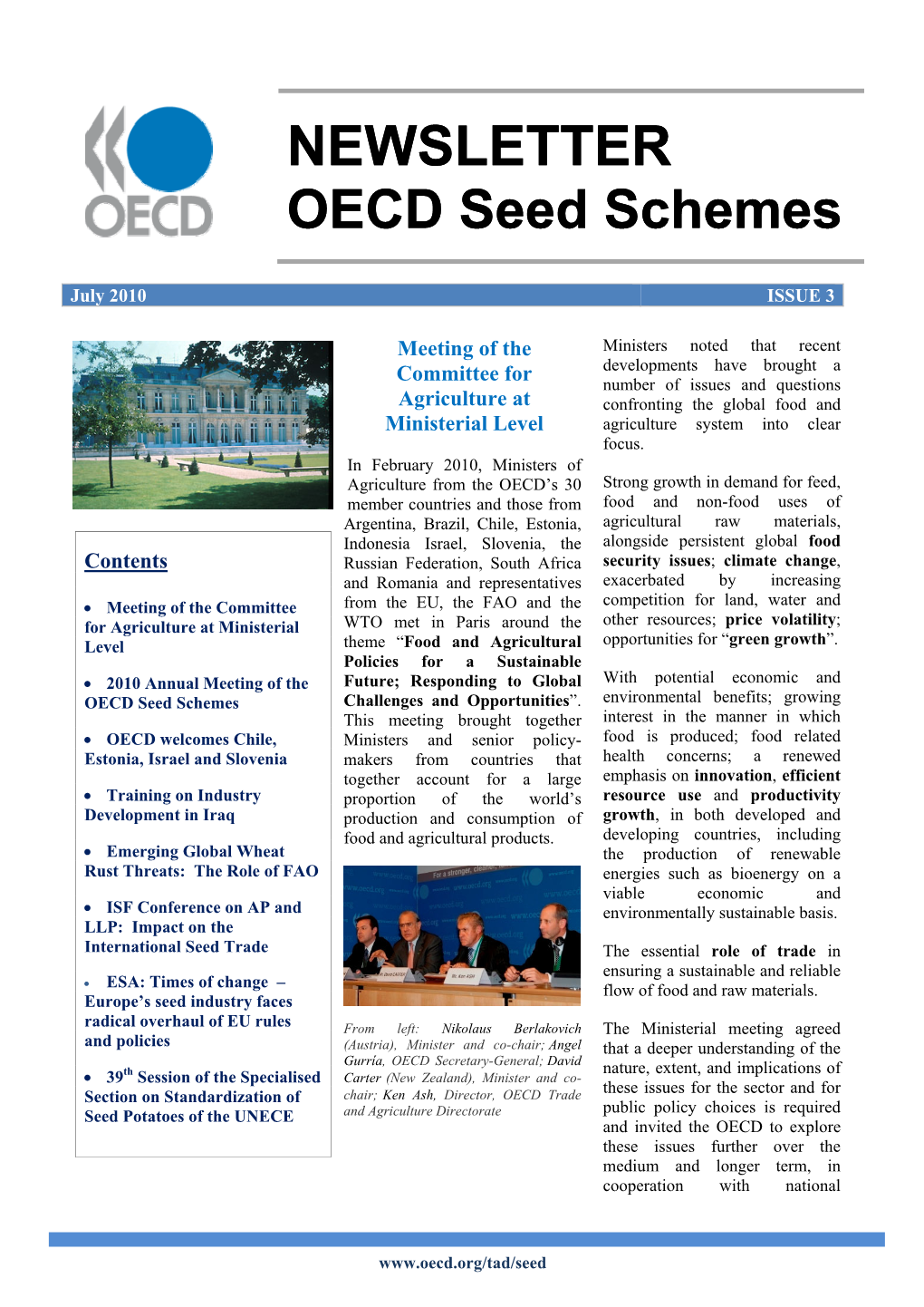 NEWSLETTER OECD Seed Schemes