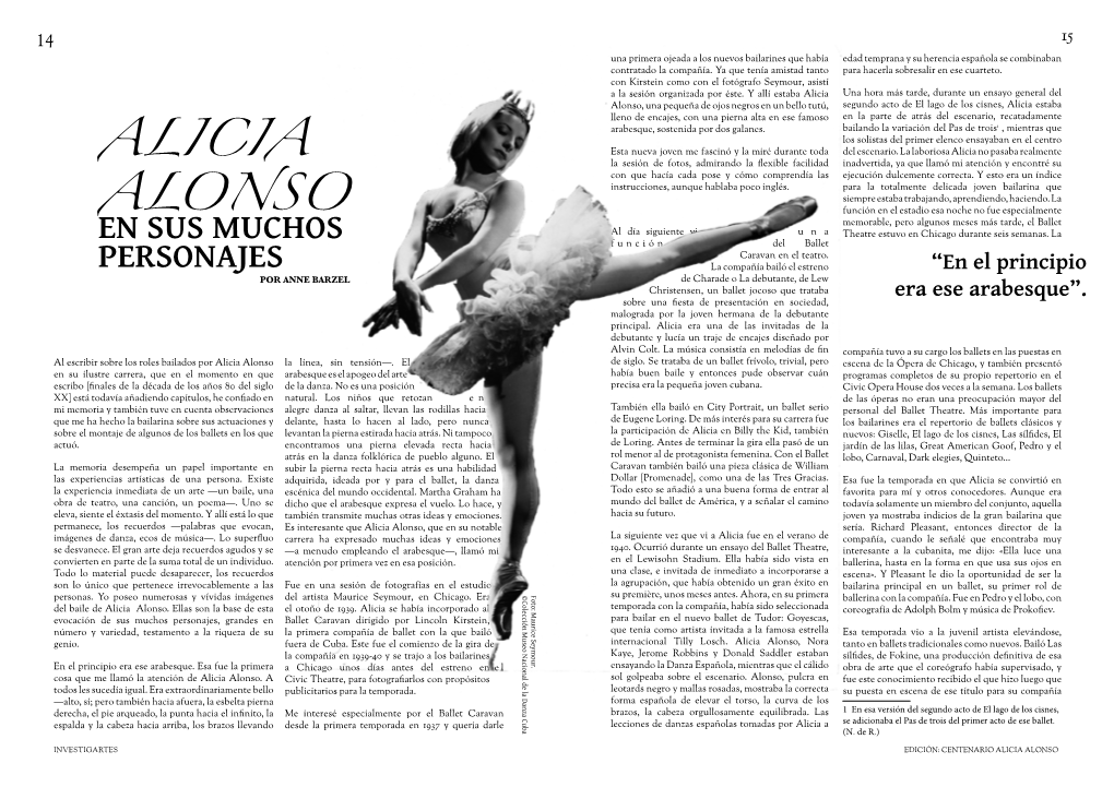 Alicia Alonso En Sus Muchos Personajes. Anne