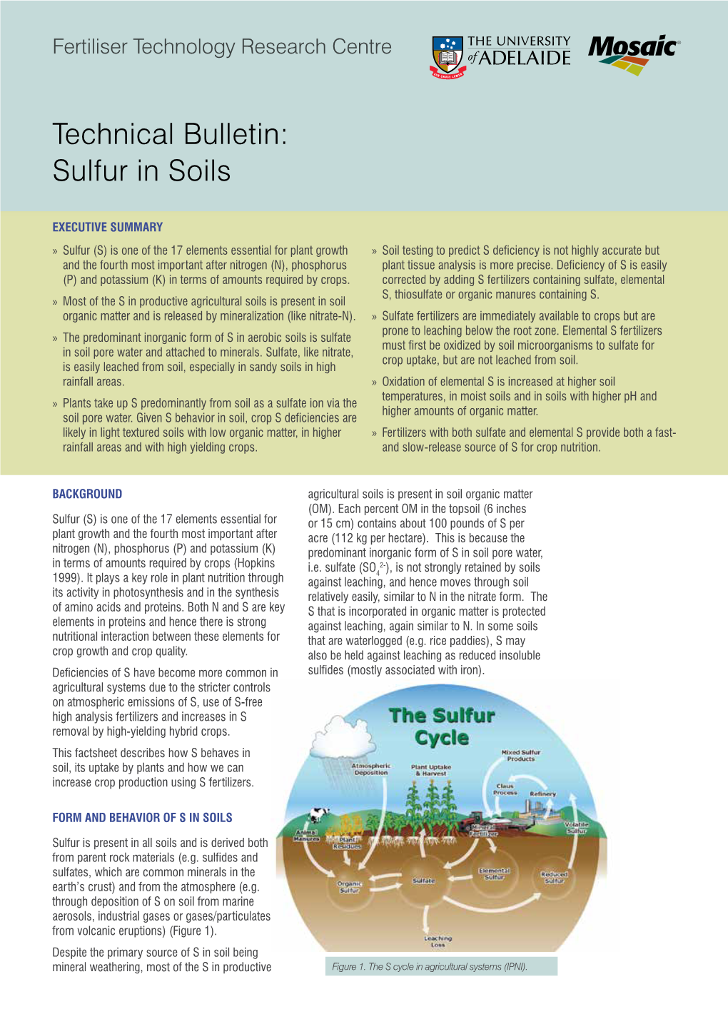 Sulfur in Soils