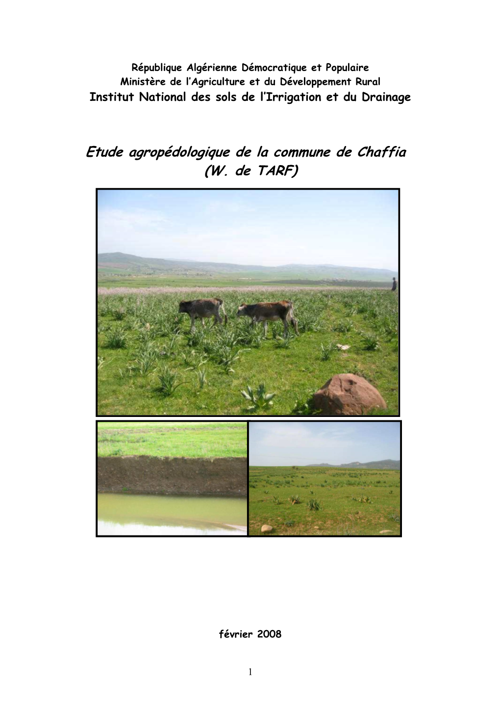 Etude Agropedologique De La Commune De Chaffia