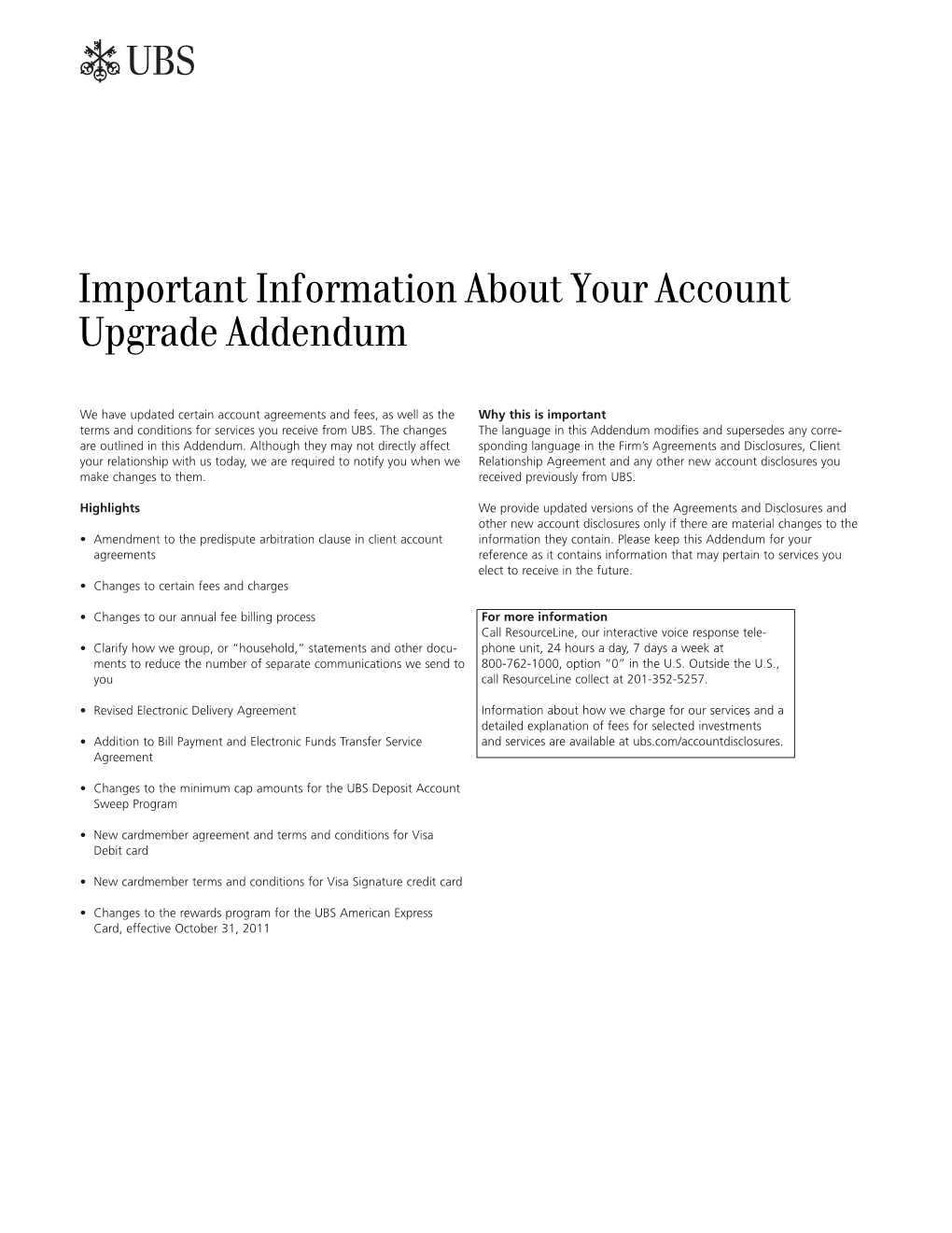 Ab Important Information About Your Account Upgrade Addendum