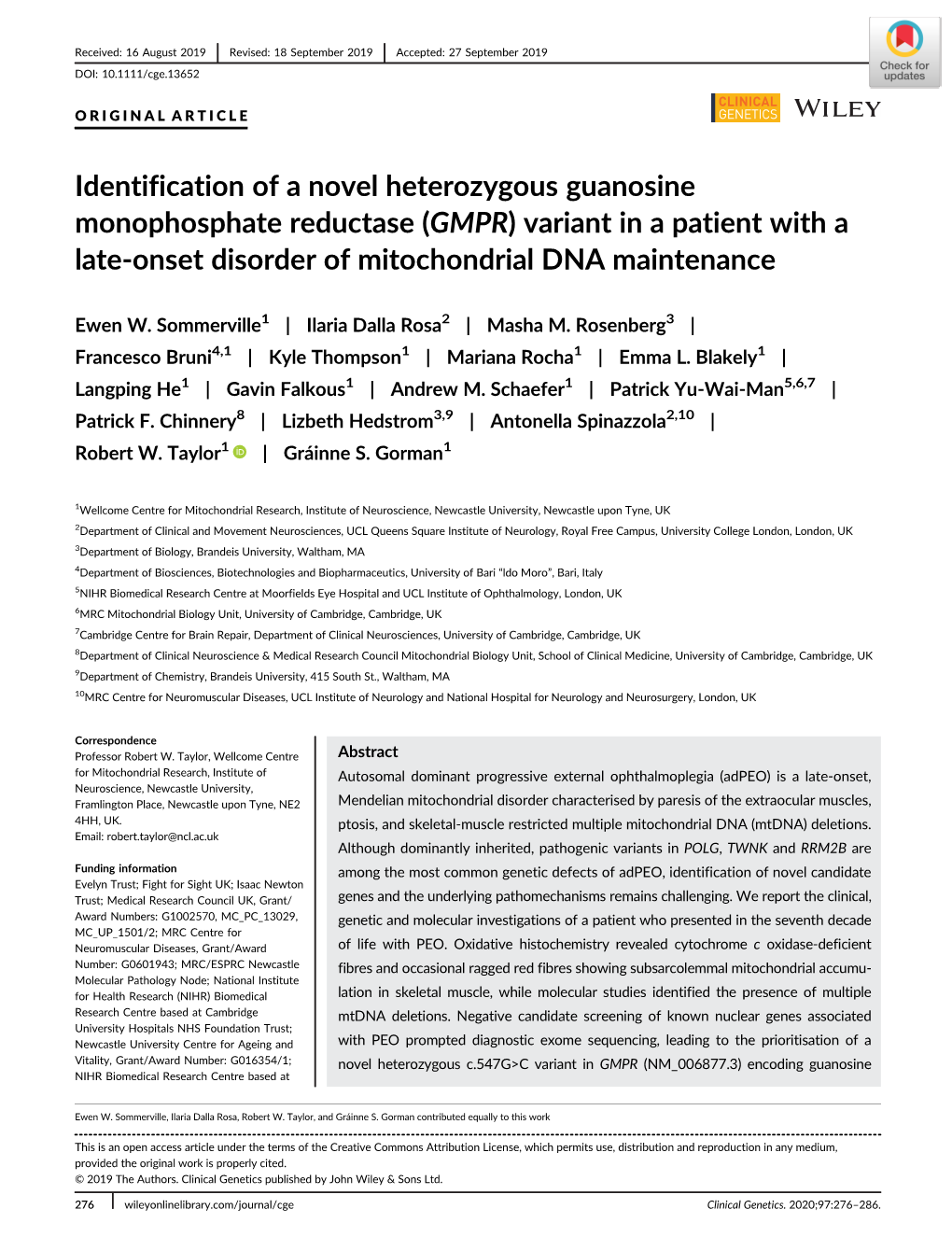 (GMPR) Variant in a Patient with a Late‐Onset Disorde