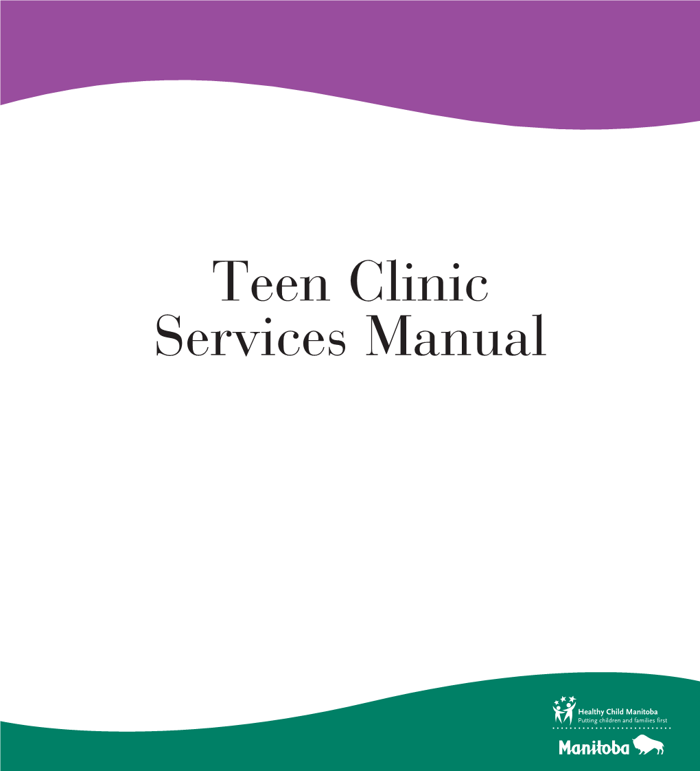 Teen Clinic Services Manual Healthy Child Manitoba Offi Ce