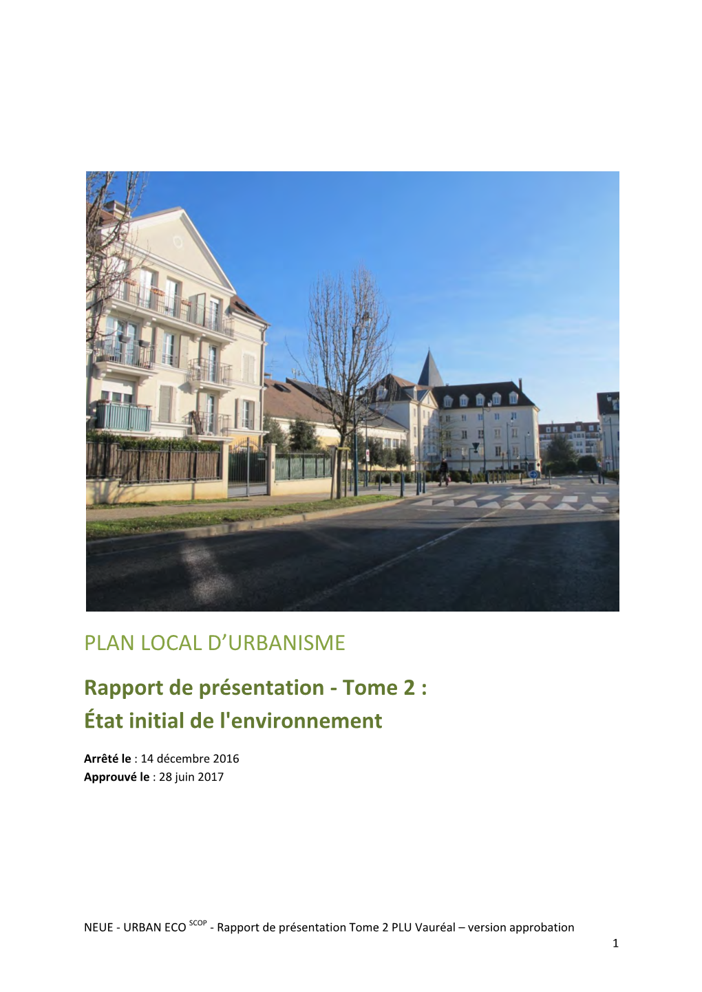 PLAN LOCAL D'urbanisme Rapport De Présentation