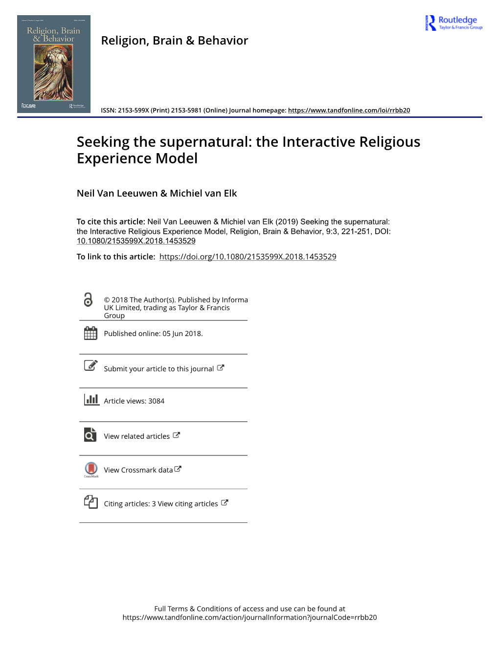 Seeking the Supernatural: the Interactive Religious Experience Model