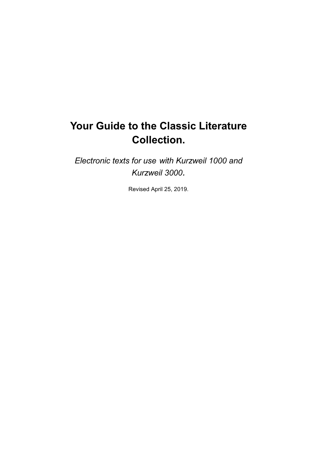 Classic Literature Guide