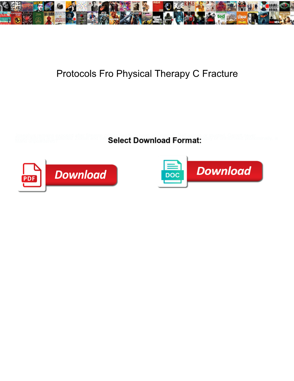 Protocols Fro Physical Therapy C Fracture
