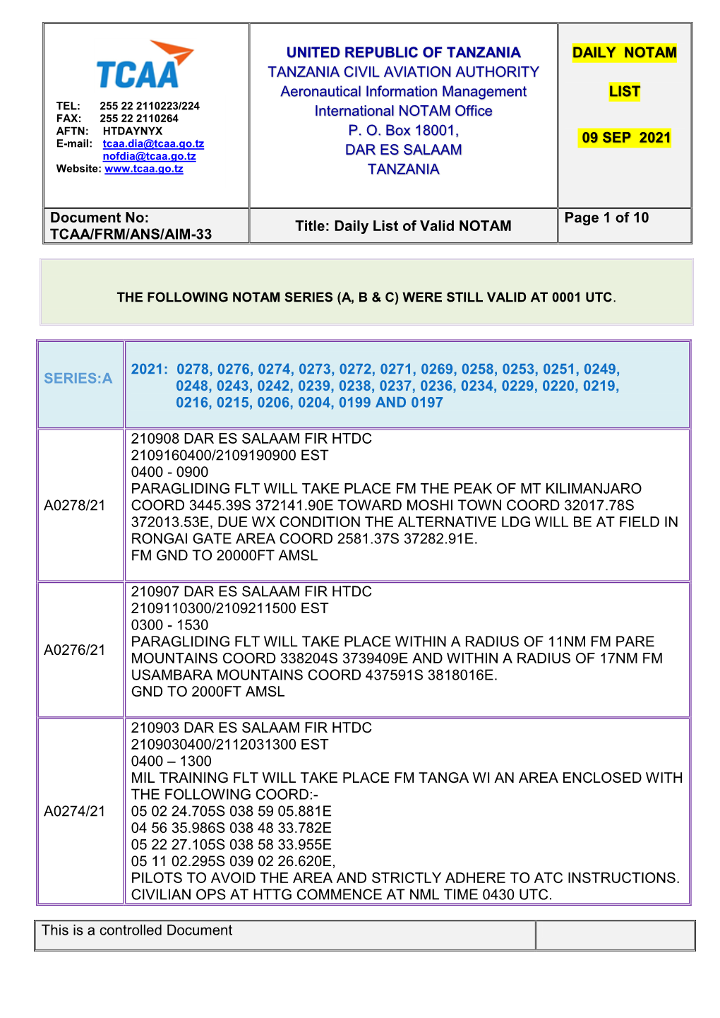 Doc 20210909024413 NOTAM CURRENT 09 SEPT 2021.Pdf