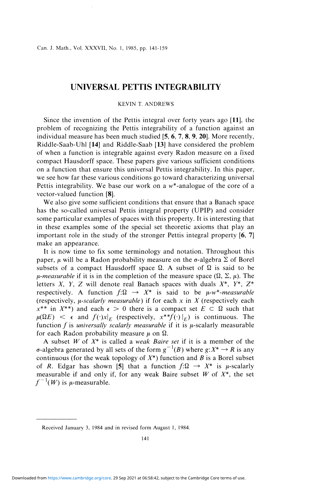 Universal Pettis Integrability