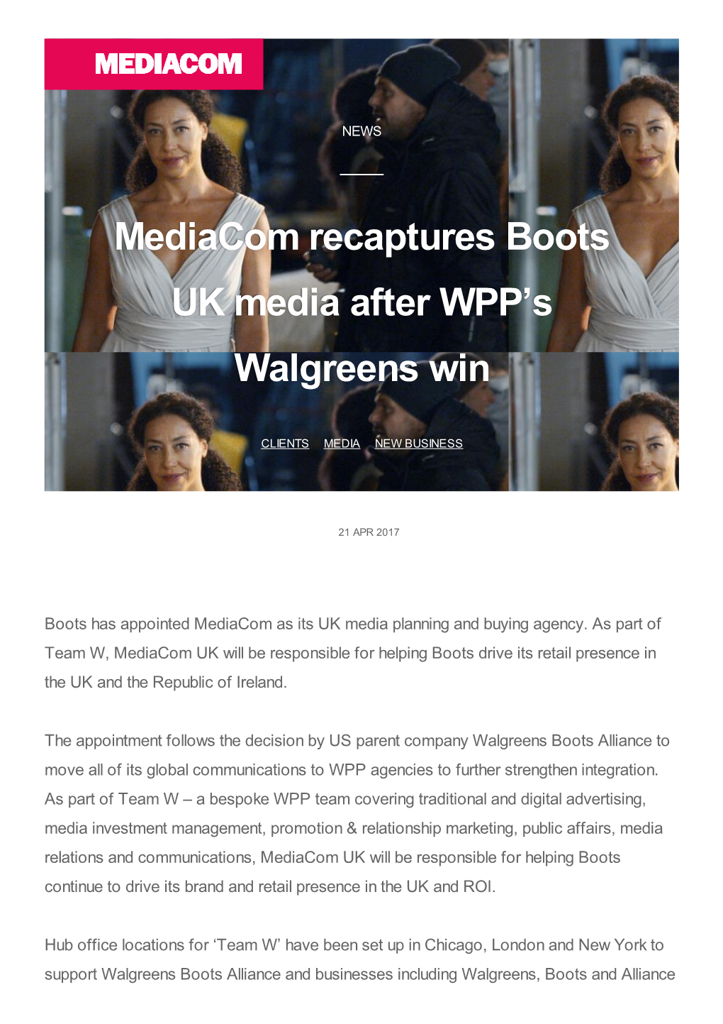 Mediacom Recaptures Boots UK Media After WPP's Walgreens