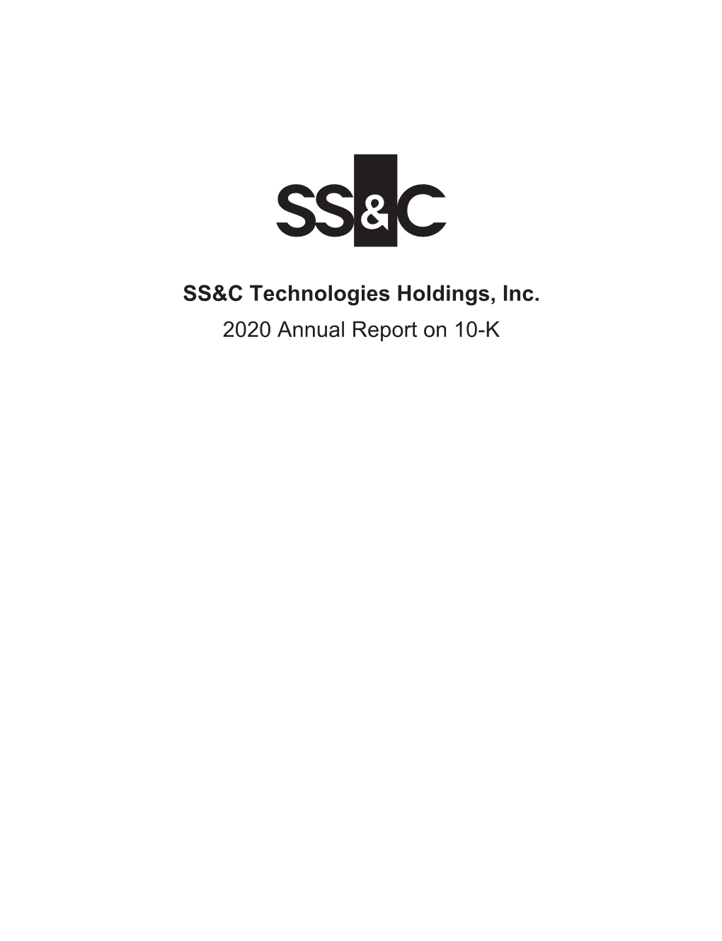 SS&C Technologies Holdings, Inc. 2020 Annual Report on 10-K