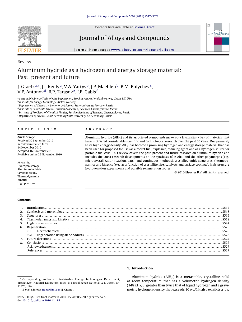 Aluminum Hydride As a Hydrogen and Energy Storage Material