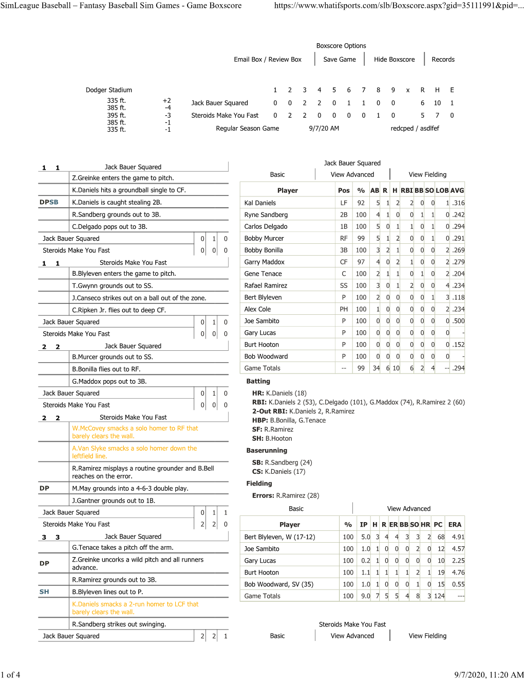 Games - Game Boxscore