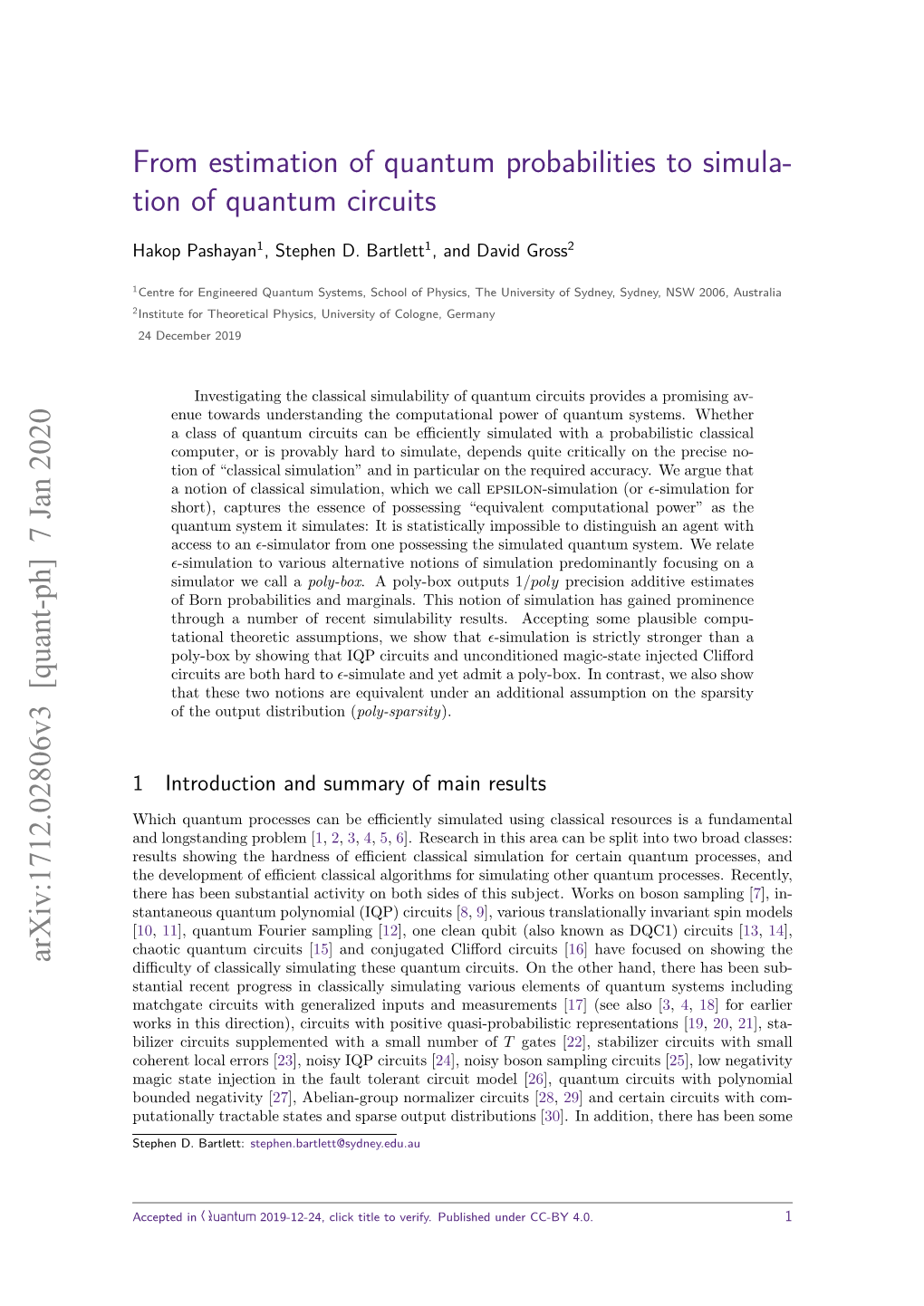 Tion of Quantum Circuits