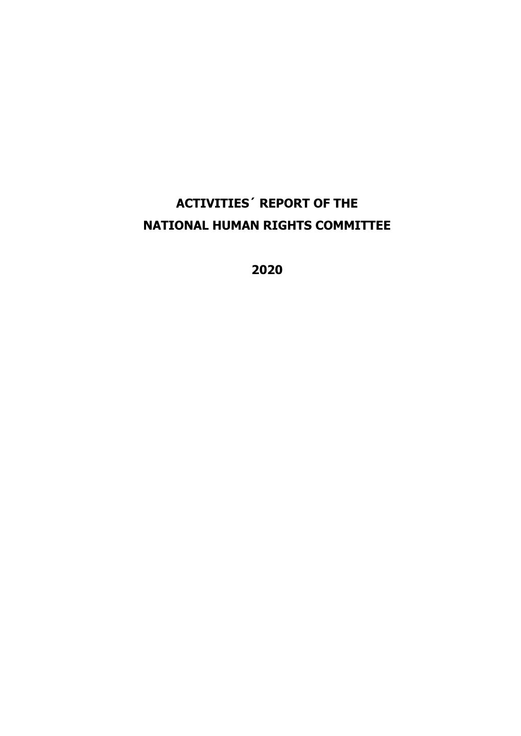 PNHRC's Report for 2020
