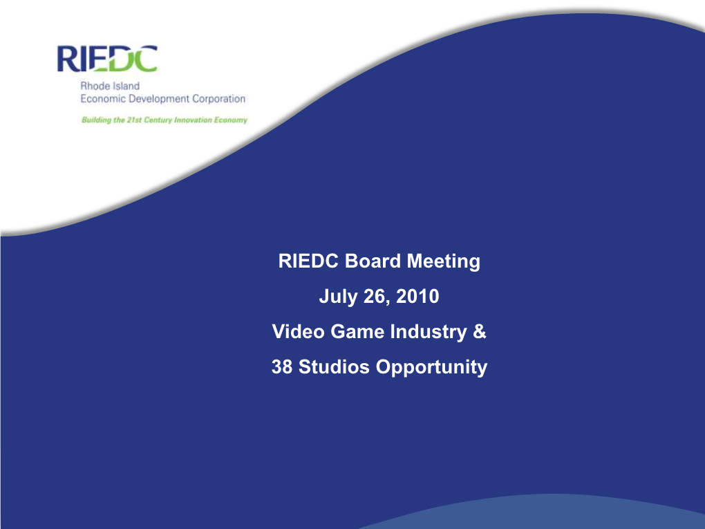 RIEDC Public Board Session 7/26/2010