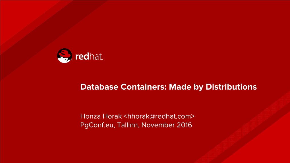 Database Containers: Made by Distributions