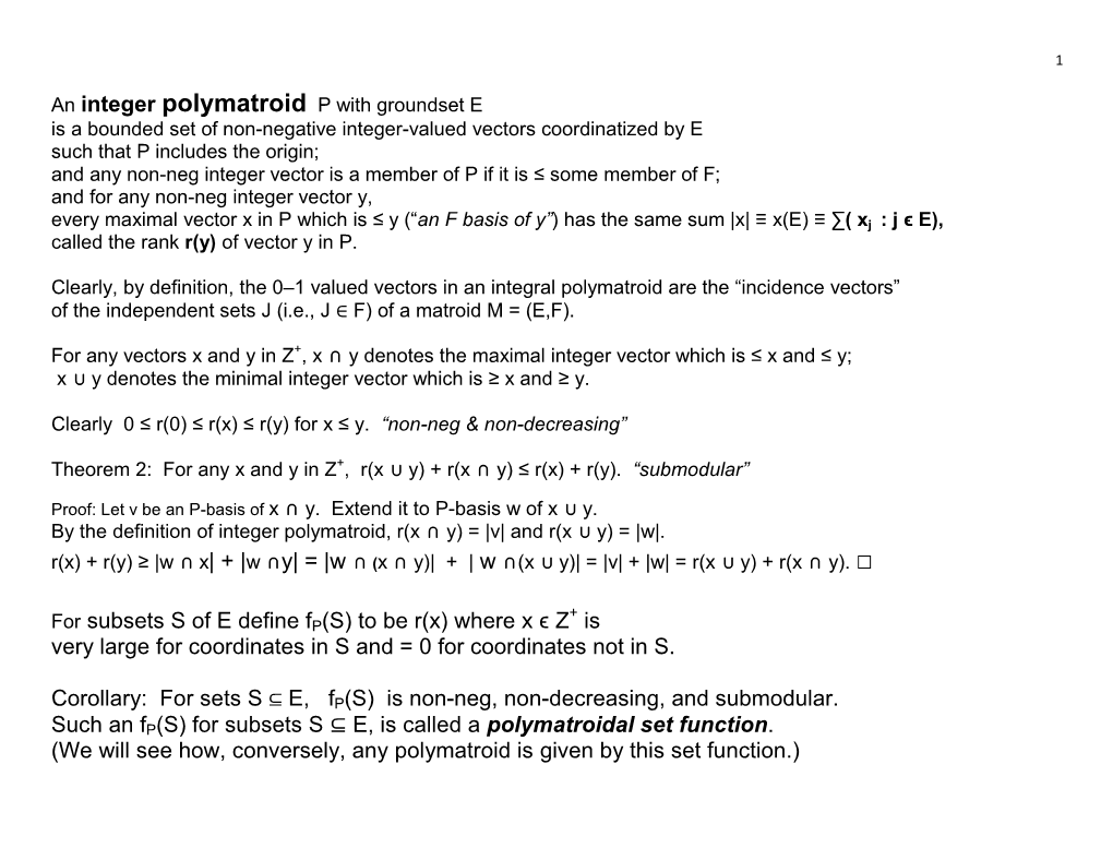 (05) Polymatroids, Part 1