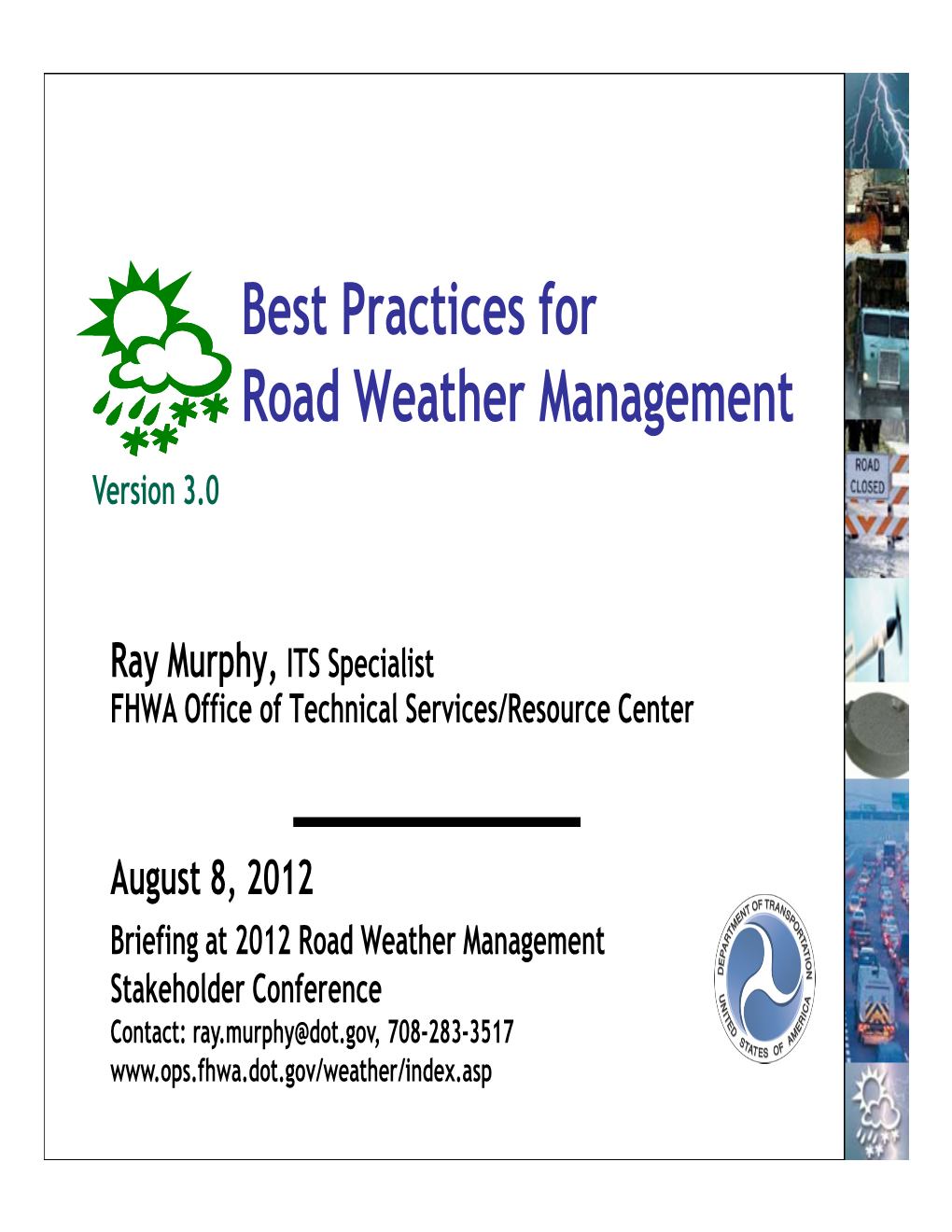Best Practices for Road Weather Management Version 3.0